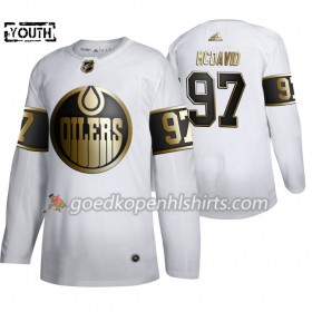 Edmonton Oilers Connor McDavid 97 Adidas 2019-2020 Golden Edition Wit Authentic Shirt - Kinderen